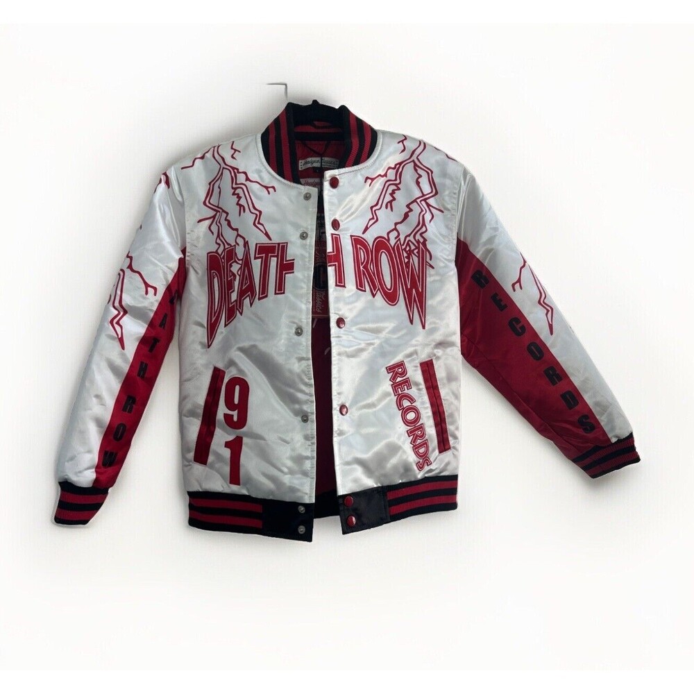 Death Row Records Headgear Classics Vtg Satin Varsity Bomber Jacket YOUTH LG VG